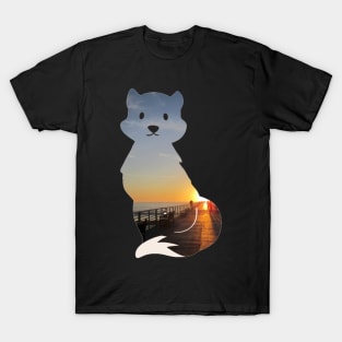 Beach sunset fox pattern - Seascape T-Shirt